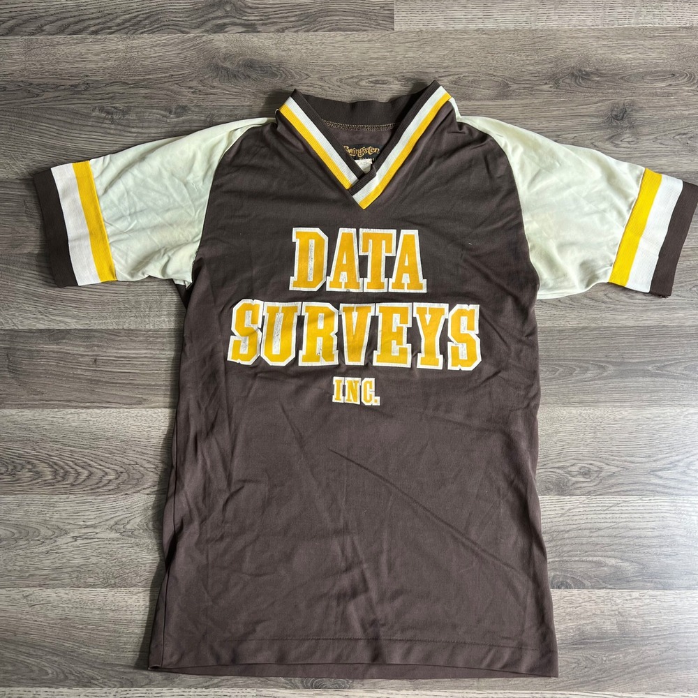 VTG Swingster Jersey Fits S/XS 1970s Baseball Team‎ V Neck Distressed USA Made